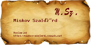 Miskov Szalárd névjegykártya